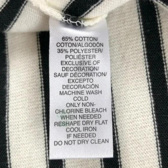 LOFT Hummingbird Bell Sleeve Black & White Striped Top NWOT - Picture 6 of 7